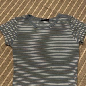 Heavyweight blue and white stripe Brandy Melville tshirt